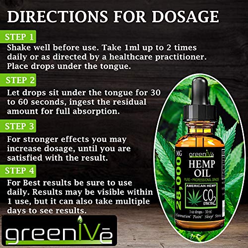 GreenIVe 28,000mg Hemp Oil for Pain, Stress, and Inflammation Vegan