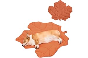 FUNNY FUZZY Dog Blanket Mat for Dogs Cats, 40×46" Leaf Design Pet Blankets Cover Machine Washable Double-Sided for Bed Couch Sofa Floors Furniture Protection, Maple Red