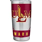 Rico Industries NCAA Louisiana–Monroe Warhawks Standard 20oz Stainless Steel Tumbler with Lid - Great For Coffee, Tea, Water or Cocktails