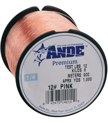 6lb pink mono fishing line Ande Monofilament (Pink, 20 -Pounds Test, 1/4# Spool) : Sports & Outdoors Mistress Musky Lures Daiwa DX Swimbait Rods Size:60G This line is not