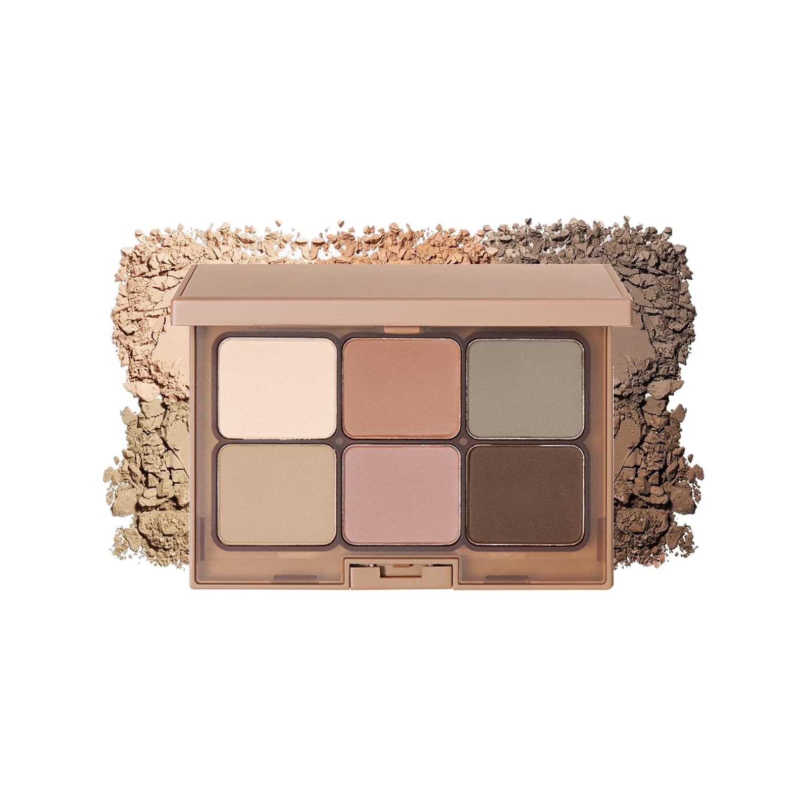 Matte Brown Grey Nude Eyeshadow Palette - 6 Highly Pigmented, Blendable Shades - Long Lasting, Waterproof