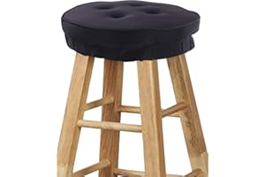Big Hippo Bar Stool Cushion,Thicken Memory Foam Round Bar Stool Cover Non-Slip Backing Chair Cushion Pad with Elastic Band 12inch Black