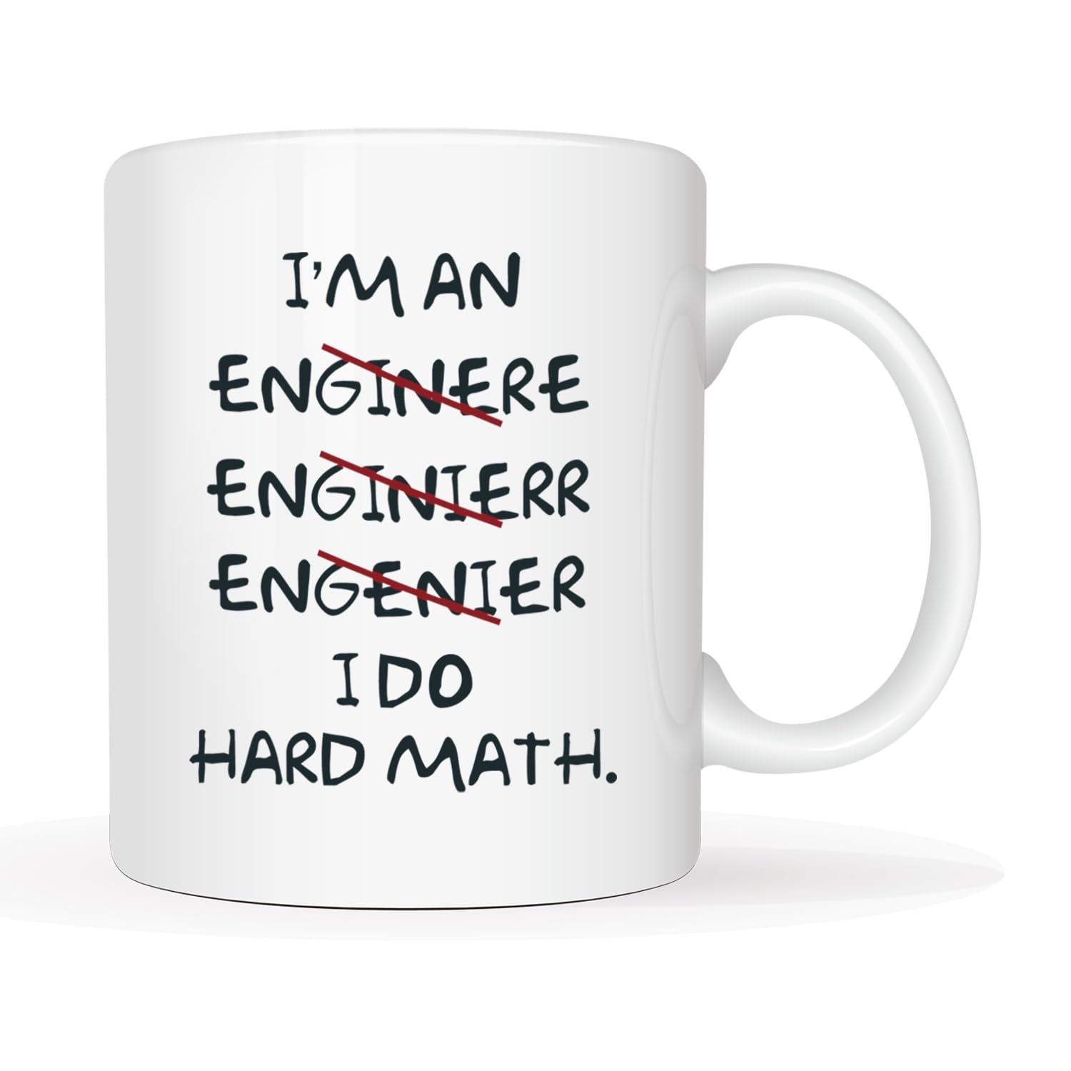 This Funny Coffee Mugs Wrong I'm an Engineer Christmas Gifts, I Do Hard Math Best Motivational and Inspirational Gifts, White 11 Oz