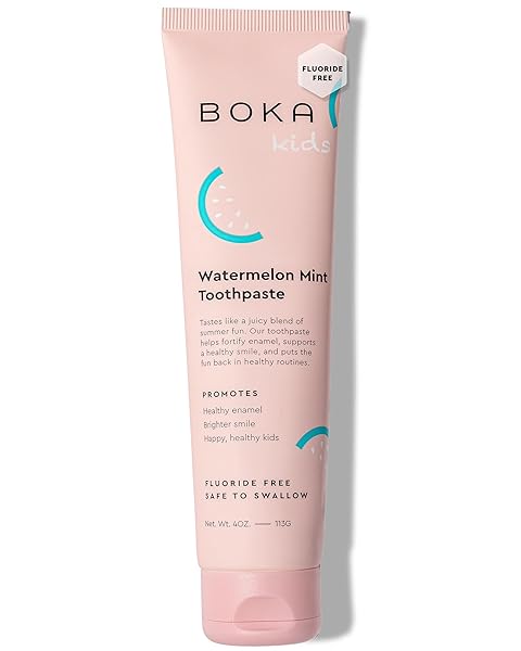 BOKA FLUORIDE FREE TOOTHPASTE NANO HYDROXYAPATITE, HELPS REMINERALIZE, APPROPRIATE FOR SENSITIVE TEETH, WHITENING – FOR ADULT, KIDS ORAL CARE – WATERMELON MINT FLAVOR, 4OZ 1PK – US MANUFACTURED