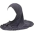 Modest Beauty Hijab Scarf Girls Kids Ruffle Lotus Leaf Hijabs Solid Color Head Scarfs for Baby