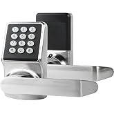 BAOLONG Keyless Entry Door Lock, Electronic Keypad Lock with Handle, Digital Lock with Keypads, IC Card and Key, Easy Installation for Home, Hotel, Satin Nickel