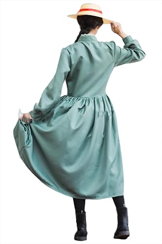 sophie howl's moving castle green dress Howl Hatter Long Sleeves A Line Cosplay Costumes with Wig in Saudi Arabia Groovy Style
