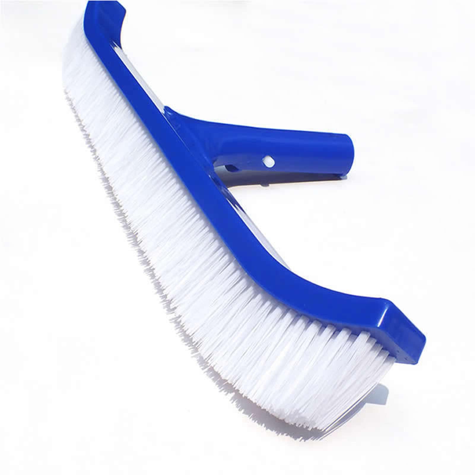 Hztyyier 18in Cleaning Pool Wall Tile Nylon Bristle Swimmimg Pool Brush Curved Ends Head Pole Not Included for Pool Maintenance