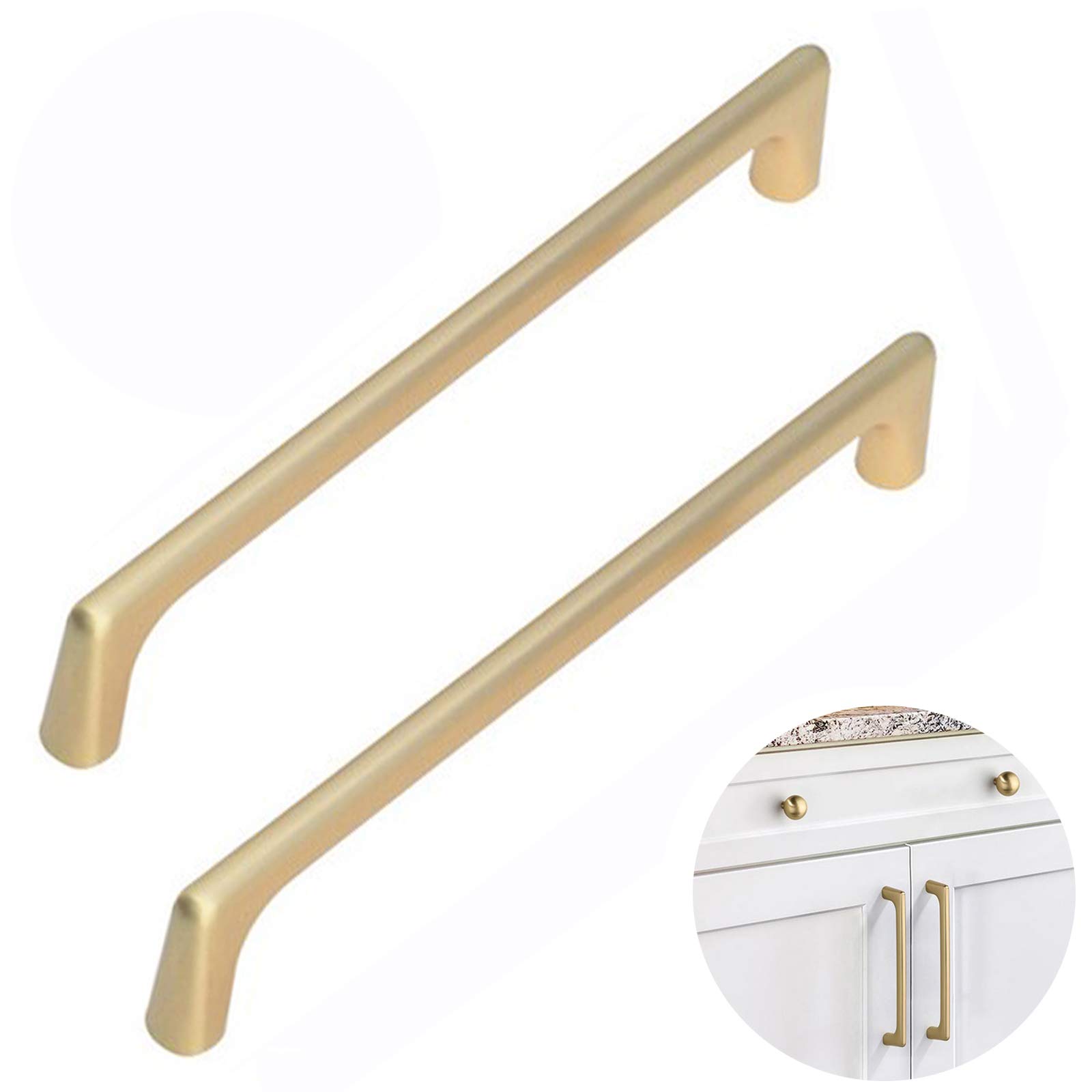 2 pcs 160mm Drawer Handles Pulls, Cabinet Handles Hardware Sliding Door Pull Handle, Furniture Handles- Brushed Surface, Handle for Kitchen Cupboards, Dresser Drawer, Wardrobe, Gold