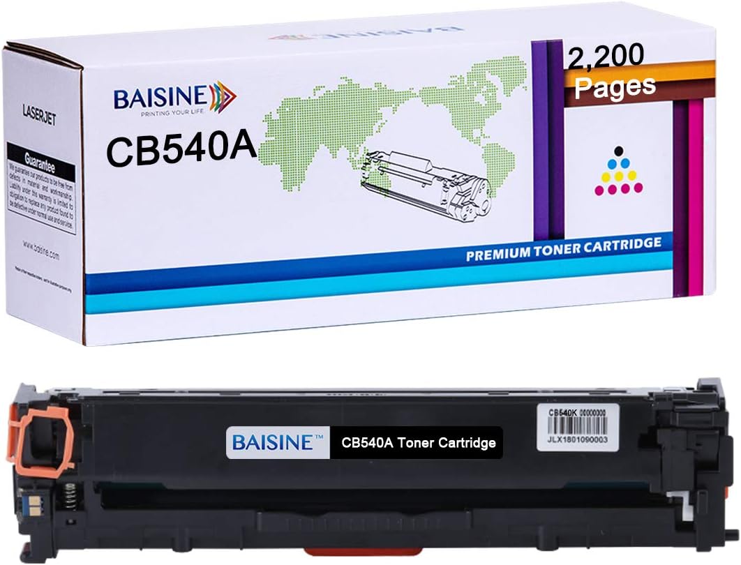 BAISINE CB540A Compatible for HP 125A CB540A Black Toner for HP Color Laserjet CP1518ni CP1215 CM1312nfi CP1515n CM1312 MFP Printer (1 Pack)