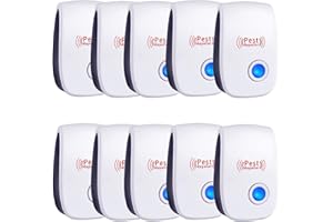 WYEWYE Ultrasonic Pest Repellent 10 Pack, Mouse Repellent Indoor Mosquito Pest Repellent, Indoor Ultrasonic Repellent for Roach, Rodent, Mouse, Bugs, Mosquito, Mice, Spider, Electronic Plug in Pest Control