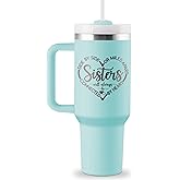ROSTANTEN Sister Gifts from Sister, Sisters Birthday Gift Ideas, Gifts for Sisters - 40 oz Travel Cup Insulated Tumbler with Handle & Straw