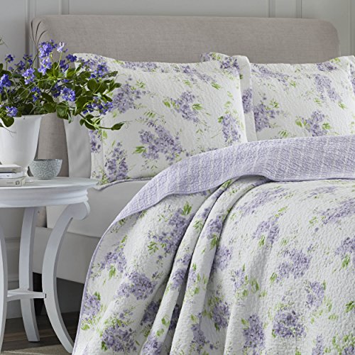 Laura Ashley 221051 Keighley Lilac Quilt Set,Lilac,Full/Queen Buy