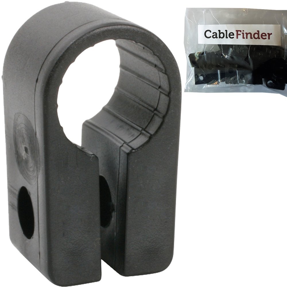 Loops OFFICIAL - QTY 25x 12.7mm Black Cable Cleat Clip - Size 5 - SWA Armoured - Screw Fixing P