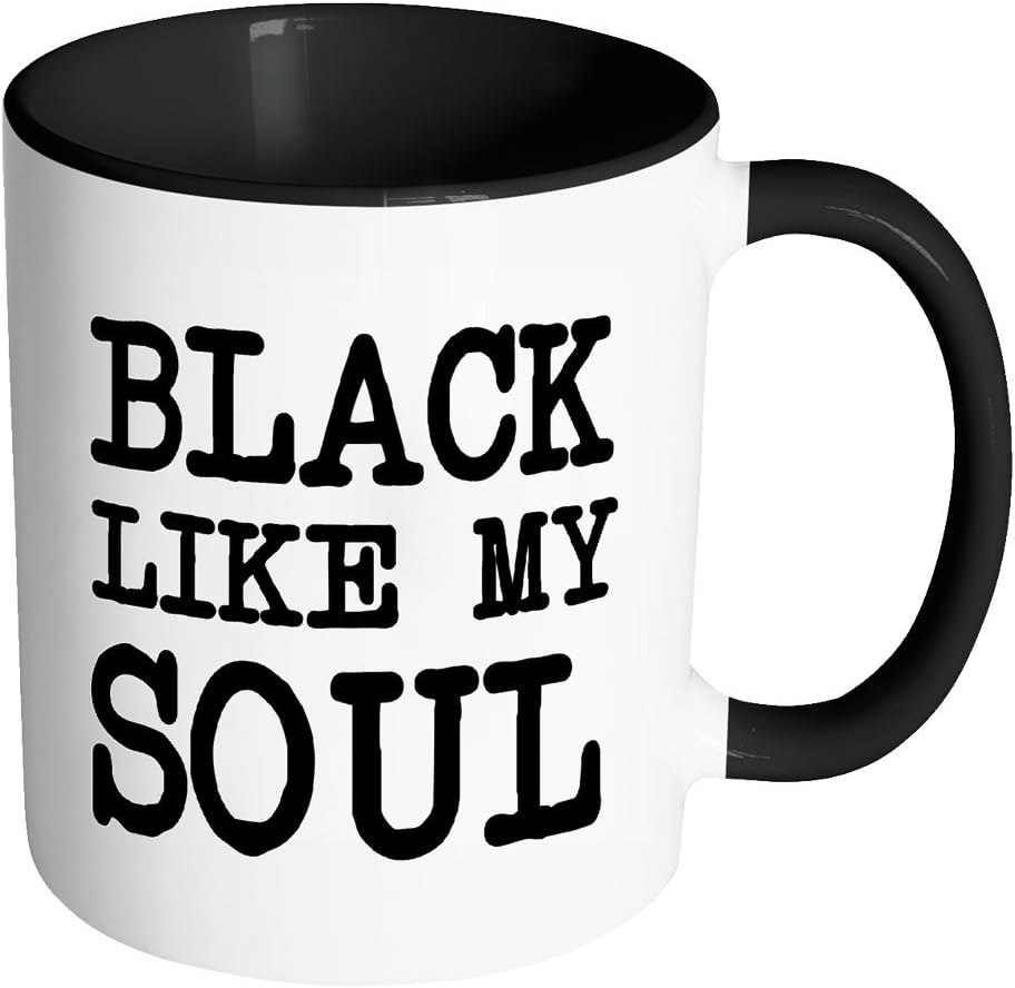 Trendsy Tees Black Like My Soul Mug Funny Gifts for Her Him, 11oz Coffee Mugs