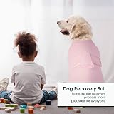 Kuoser Dog Surgery Recovery Suit Pink M Post-Op E-Collar Alternative view 5