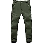 Rdruko Men's Snow Ski Pants Waterproof Fleece Lined Insulated Hiking Winter Softshell Camping Travel Pant