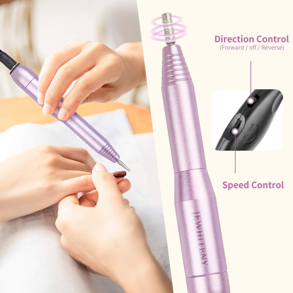 Electric Nail Drill Professional 25000RPM Portable Manicure Pedicure Polishing Shape Tools Efile Nail File Drill Kit For Acrylic, Removing Acrylic Gel Nails: Beauty