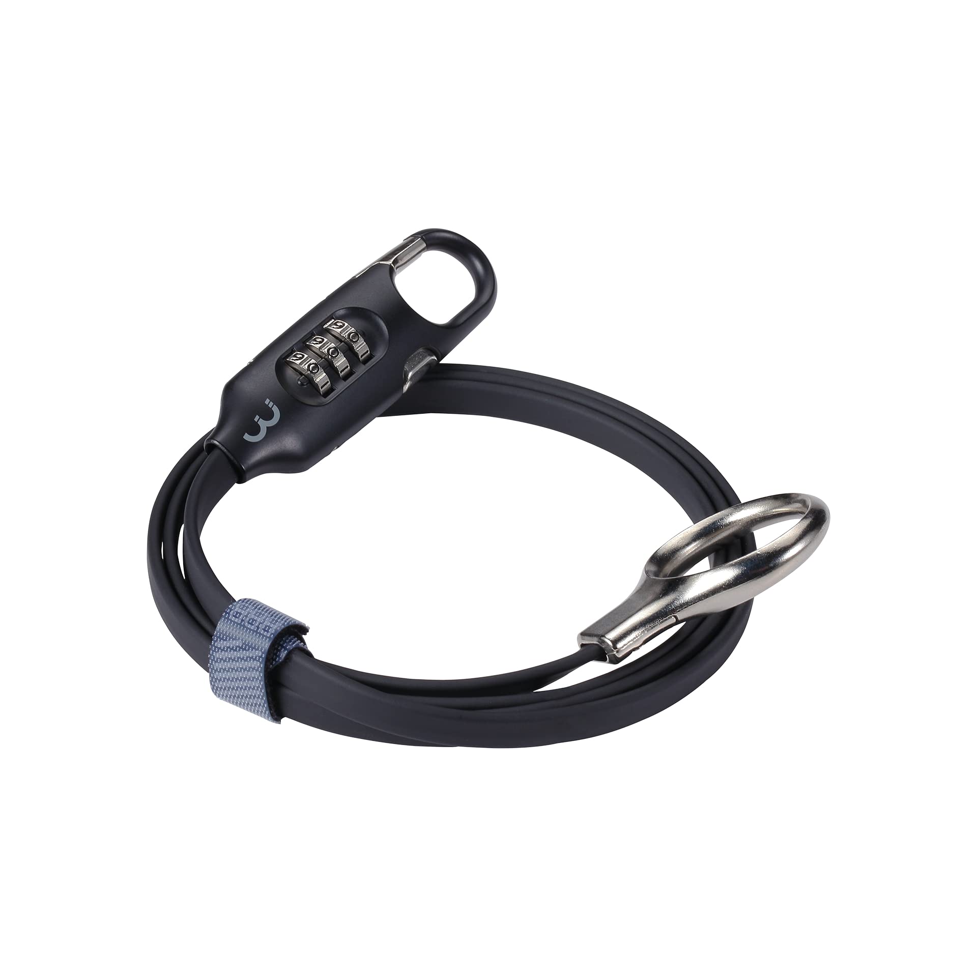 BBB Cycling, LoopSafe Combination Cable Bike Lock with Code for Road, Mountain and Urban Bikes, Outdoor Heavy Duty Waterproof, Small, BBL-55, 120 cm, Black