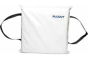 WATERBRANDS Flowt Boat Seat Cushion and Throw Cushion for Boat Safety – USCG Approved Type IV, Life Cushion for Boat, Durable, Comfortable Boat Seat Cushions for Kayaks, Paddle Board, Canoe and Boating - White