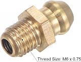 sourcing map Brass Straight M6 x 0.75mm Thread Hydraulic Grease Fitting view 3