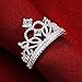 925 Sterling Silver Princess Crown Ring with Cubic Zirconia Inlaid Fashion Jewelry Engagement Wedding Ring for Women