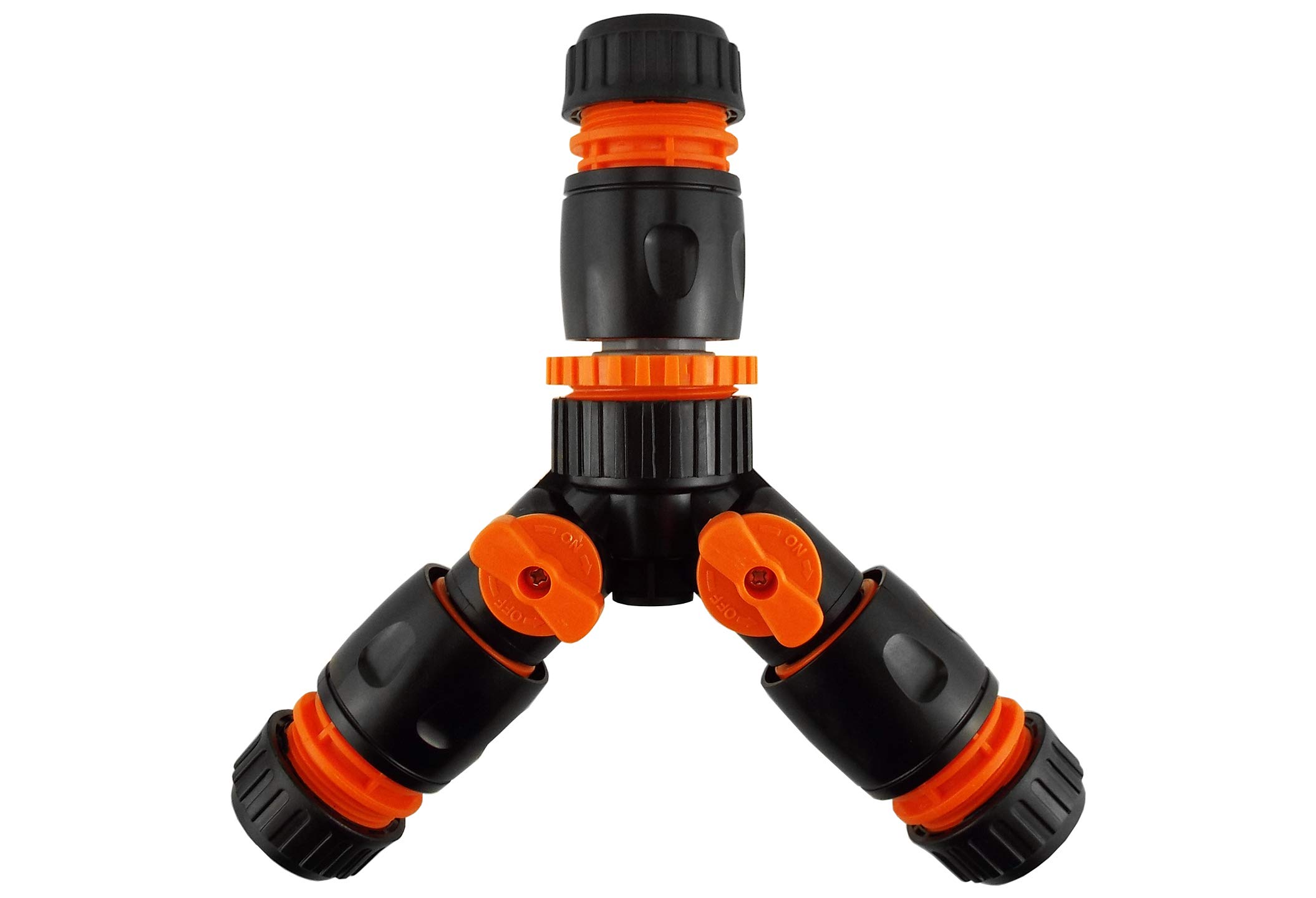 3 Way Garden Hose/Irrigation Pipe Splitter/Diverter with Flow Control valves,(Valve+3X Universal Hose connectors) for use with 1/2" Pipe