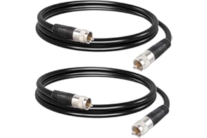 exgoofit RG8X Jumper Cable 3ft, 2 Pack PL259 Jumper Cable, RG8X Coaxial Cable, CB Coax Cable, UHF Male to Male for CB Radio,HAM Radio, VHF Radio, SWR Meter, Antenna Analyzer