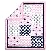 The Peanut Shell Nautical Whales and Anchors Pink 3 Piece Crib Bedding Set