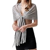YOUR SMILE Women Shawls and Wraps for Evening Dresses Sparkling Metallic Scarf for Weddings Party