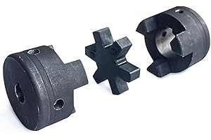 BAUDELUN 1/2" to 1" Log Wood Splitter L095 3-Piece L-Jaw Coupling Set & Buna-N NBR Rubber Spider, Flexible Jaw Couplings, L Flexible Coupling