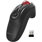 ELECOM Relacon Handheld Trackball Mouse 2.4GHz Wireless M-RT1DRBK | Thumb Control, 2.4GHz Wireless, Ergonomic Design, 10-Button Function with Smooth Tracking, Windows11, MacOS