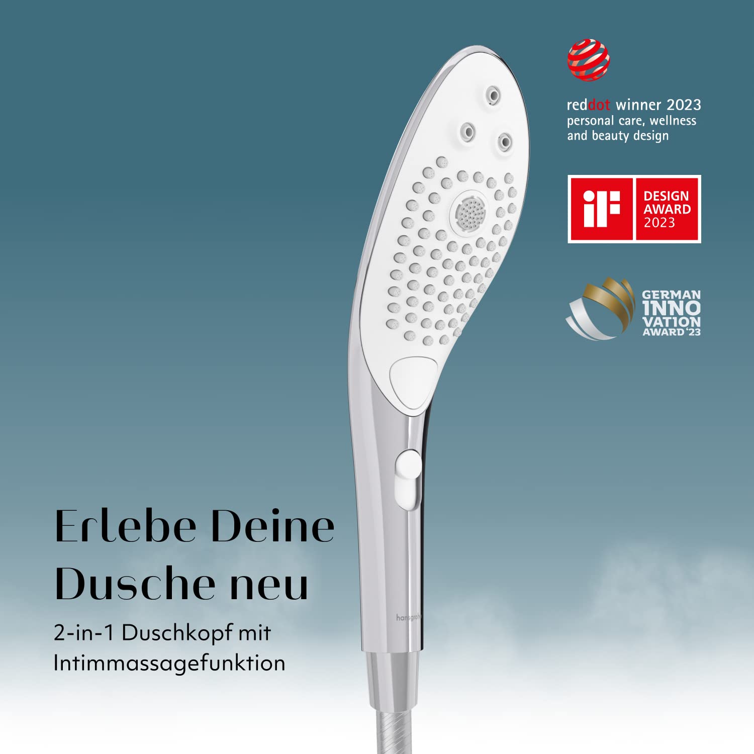 Womanizer Wave 2-in-1 Duschkopf, multifunktionaler, mit Stimulation - Intimmassagegerät mit speziellen Wasserstrahlen - 3 verschiedene Wasserstrahlmuster - chrom 2