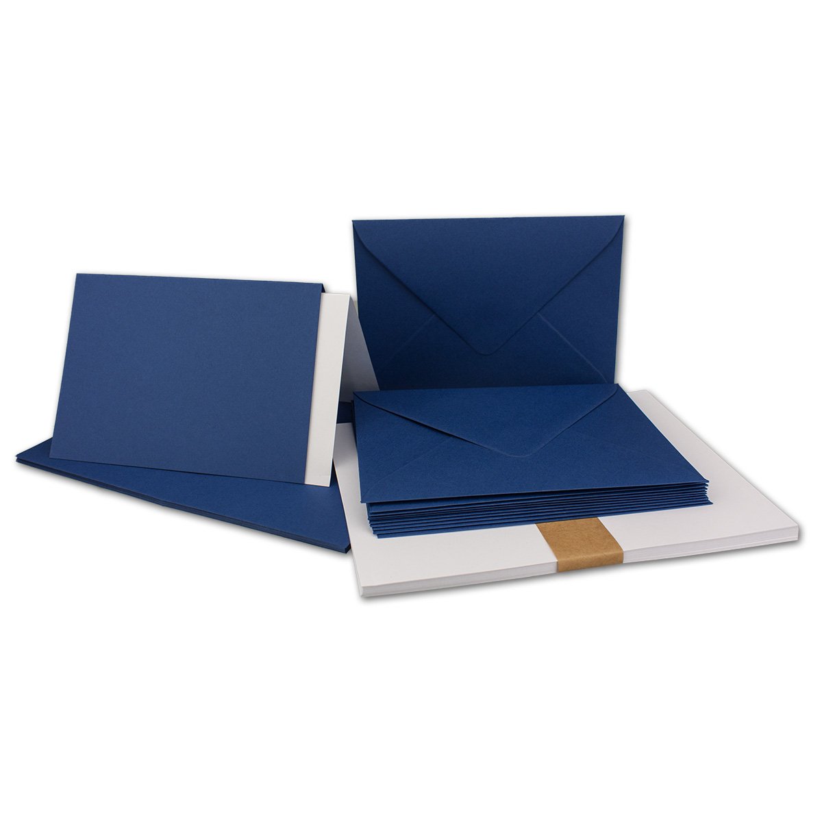 FarbenFroh by GUSTAV NEUSER 10x folding cards SET DIN A6/C6 with envelopes in dark blue/midnight blue - including insert - 14.8 x 10.5 cm - Premium quality - FarbenFroh