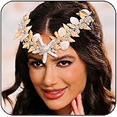 Brishow Starfish Headband Tiaras Silver Seashell Bridal Headpiece Beach Wedding Hair Accessories for Women and Girls