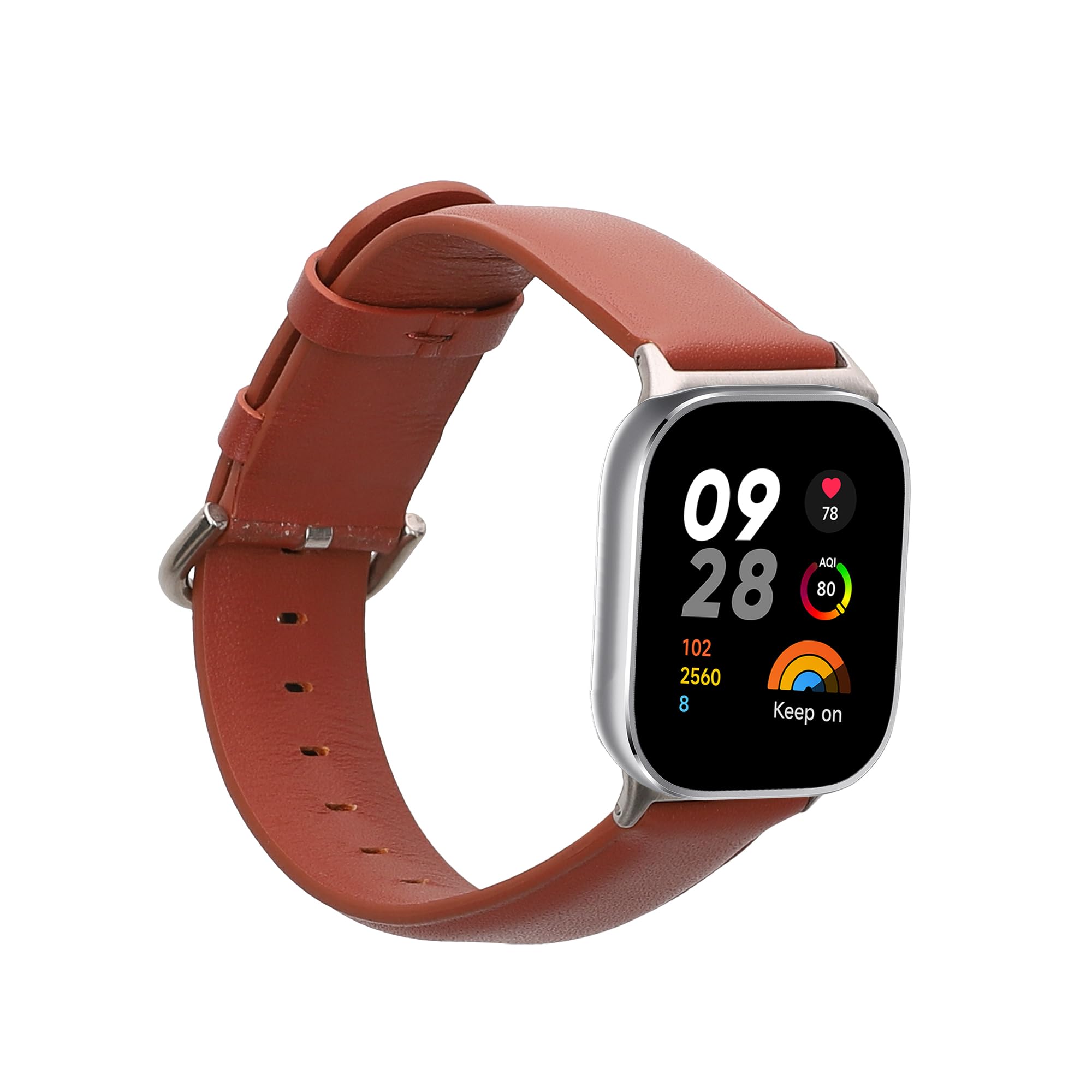 kwmobile Real Leather Watch Strap Compatible with Xiaomi Smart Band 8 Pro/Band 9 Pro/Redmi Watch 5 / Redmi Watch 4 - Fitness Tracker Replacement Sports Wristband with Clasp