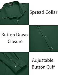 COOFANDY Men's Button Up Shirts Long Sleeve Slim