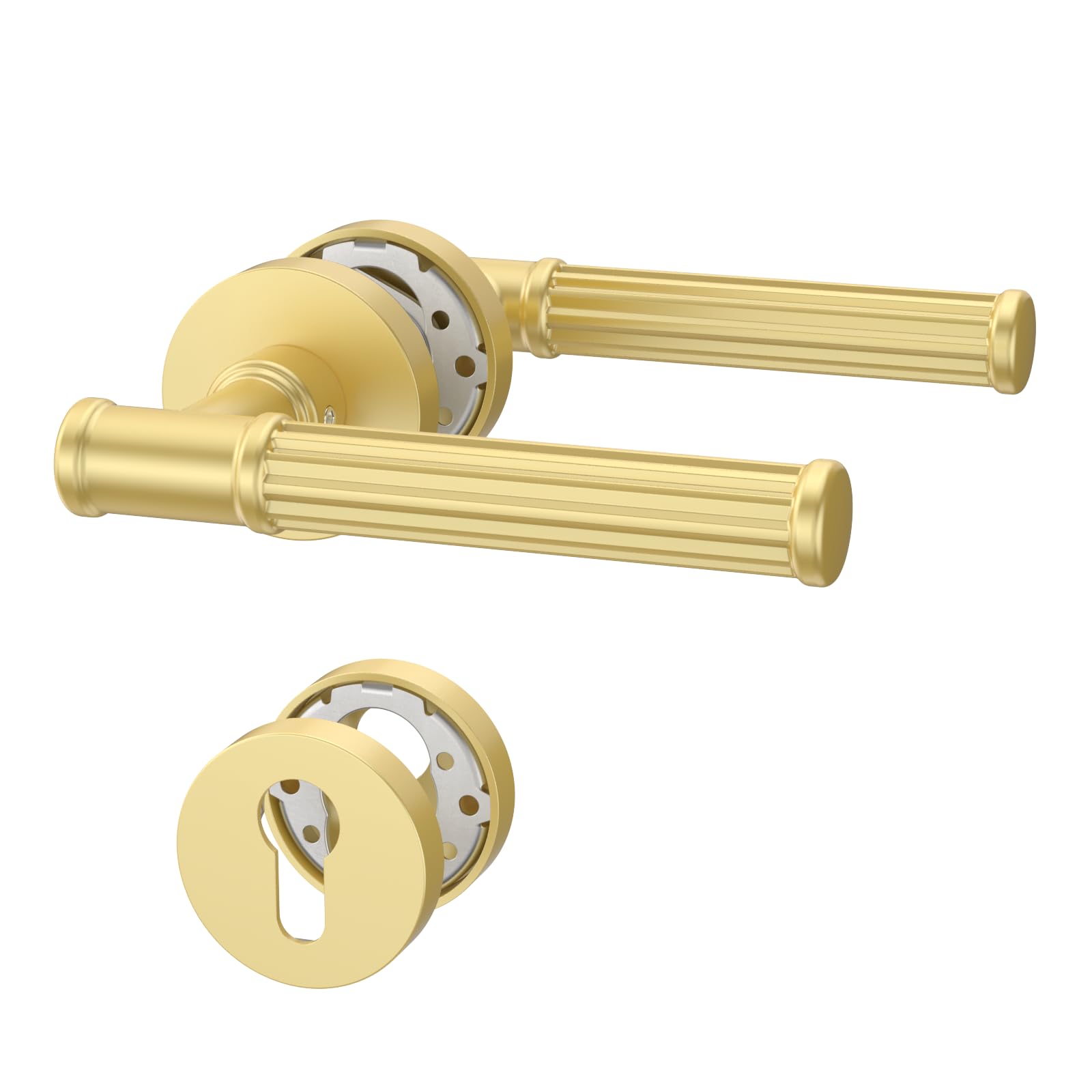 Amerdeco 1 Pack Brushed Gold Door Handles Interior Door Handles Set Internal Door Handles Internal Sets Bathroom Door Handle UK0055