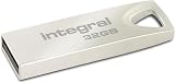 Integral 32GB USB 2.0 Flash Drive Arc Metal Casing Keyring File Transfer Backup view 1