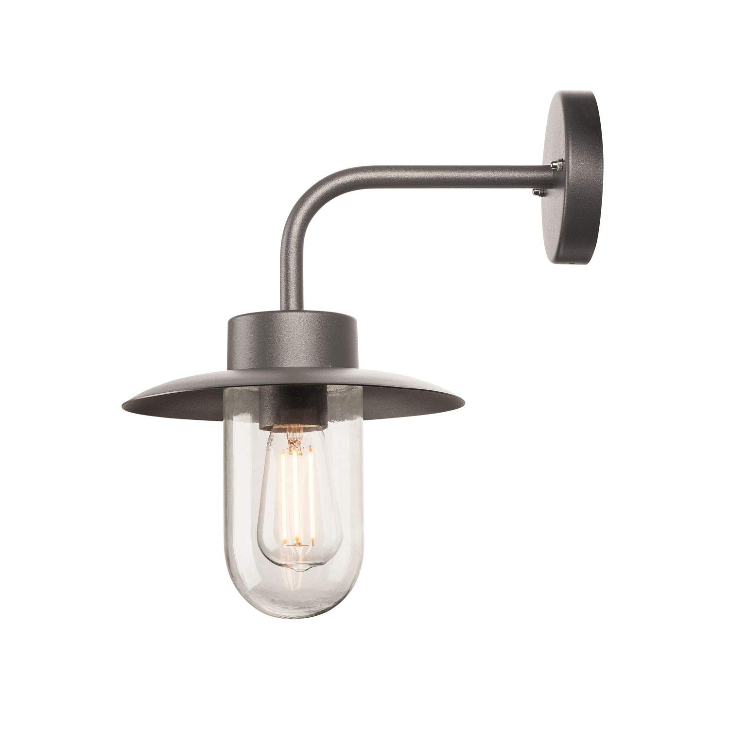 SLV Surface-Mounted Wall Light MOLAT/Illumination for Walls, Paths, entrances, LED Outdoor spot, Surface-Mounted Outdoor Light, Garden lamp / E27 IP44 60W Anthracite