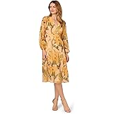 Adrianna Papell Womens Floral Organza Midi Dress