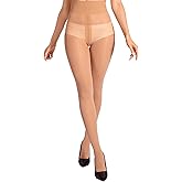 HOTBOSS Unbelievable Durability Tights, Rip Resistant Pantyhose, 40D Semi Sheer High Waist T-Crotch Strong Tights for Women