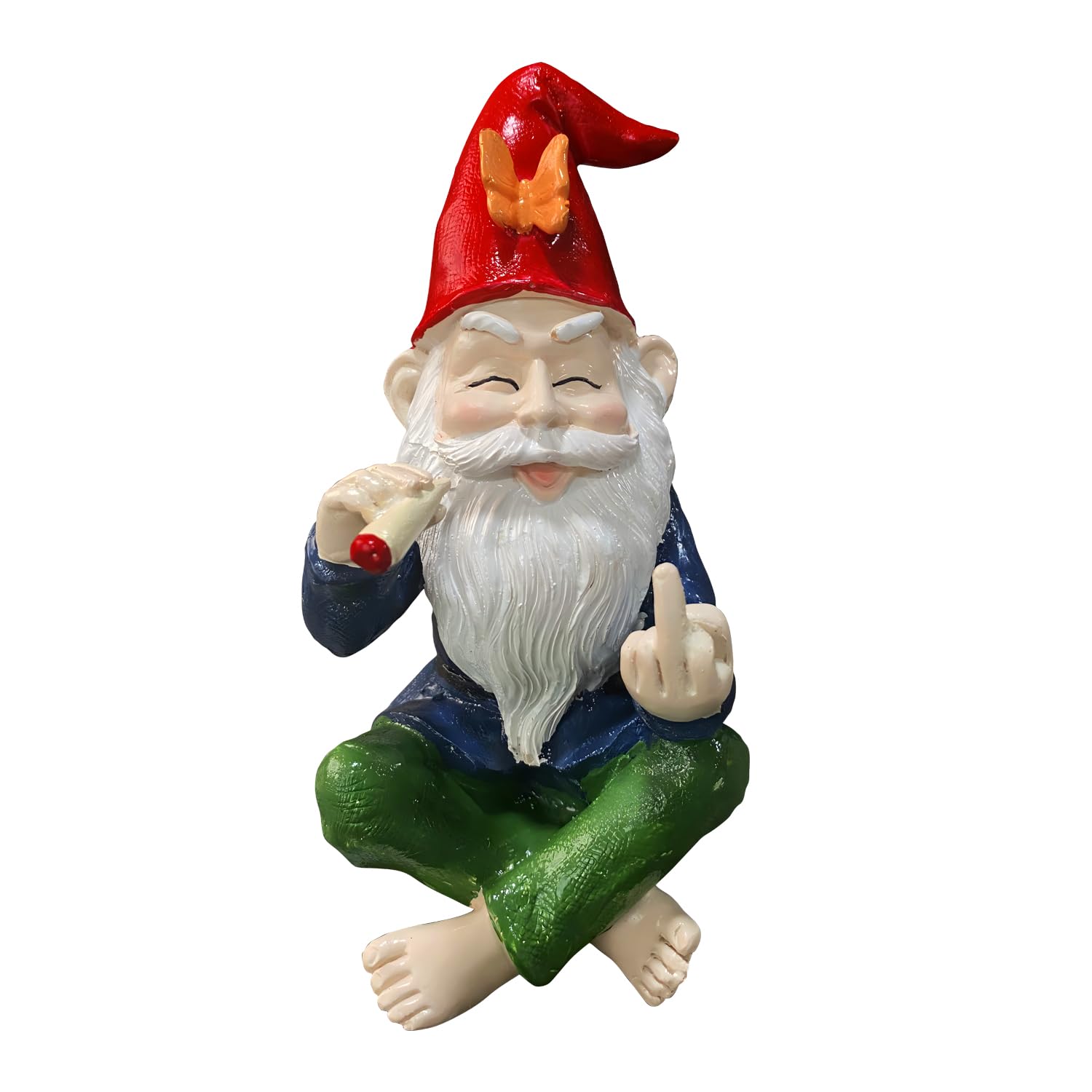 Funny Garden Gnome Statue - Mini Figurine Ornament for Outdoor Fairy Garden & Indoor Decor, Resin Craft Gift UK​​