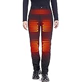 DEWBU Heated Pants for Women with 12V Battery Pack Fleece Lined Outdoor Softshell Pants Electric Heating Trousers