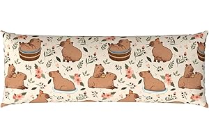NMBVCXZ Capybaras Body Pillow Pillowcase Cover with Hidden Zipper 20"x 54" Body Pillow Case Gifts for Women Men Boys Girls