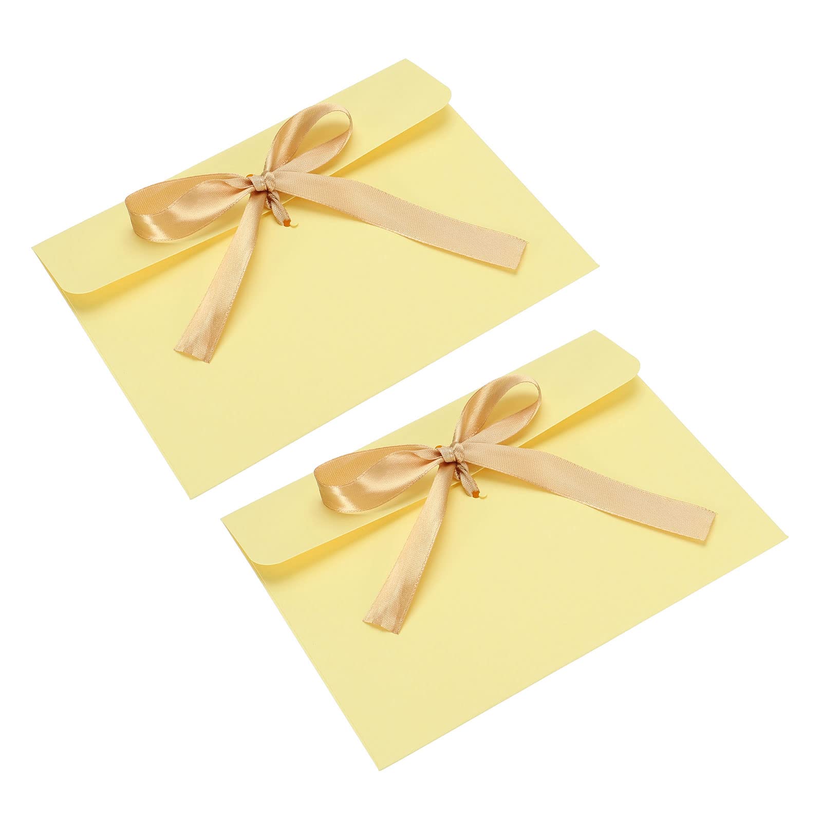 YOKIVE 25 Pack Gift Card Envelopes, Invitations Greeting Cards Ribbon Envelope, Great for Birthdays Weddings(Light Yellow)