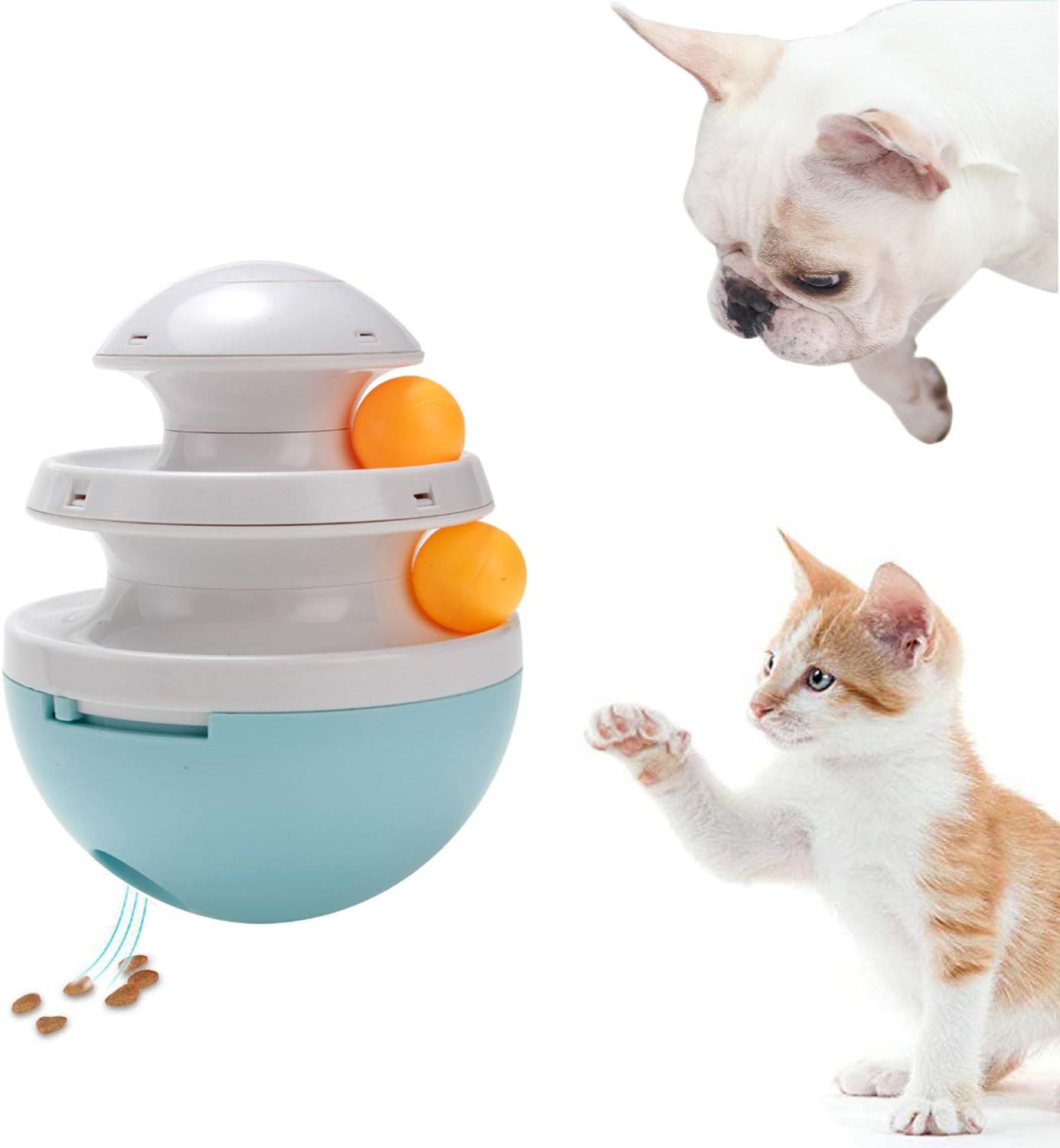 Jiuhao Cat Treat Ball - Slow Feeder, Food Dispenser, Interactive Puzzle Toy for Indoor Cats Brain Stimulation Training