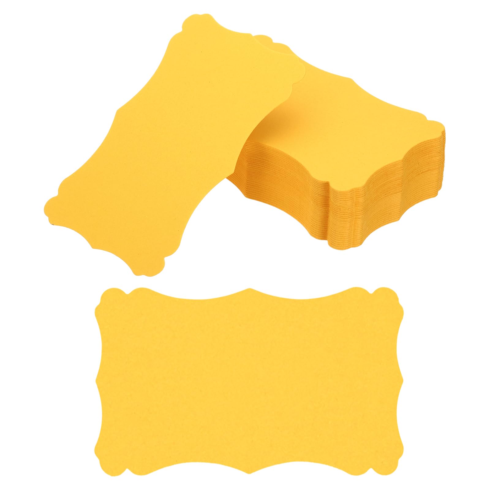 PATIKIL 3"x5" Blank Paper Business Cards, 120 Pack Small Index Flash Cards Words Message Note Card Mini Paper Tags Lace for DIY Gift, Yellow