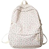 Kakarin Choyx Kawaii Women's Cute Floral Pink Backpack - 15.5 Inch Preppy College Backpack
