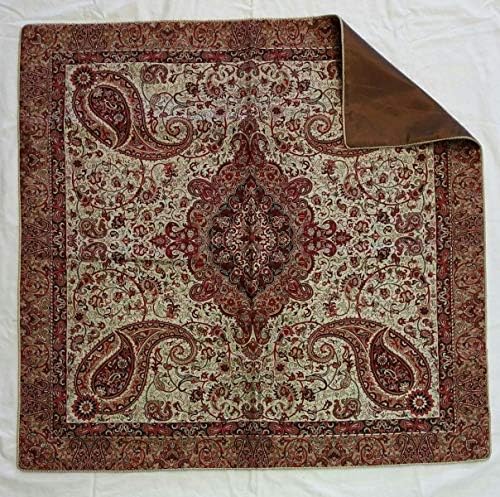 Radin Rugs. Persian Handwoven 5 PCS Termeh Textile Paisley Rug Design Tablecloth Set, Square Tablecloth+RunnerPlacemats+